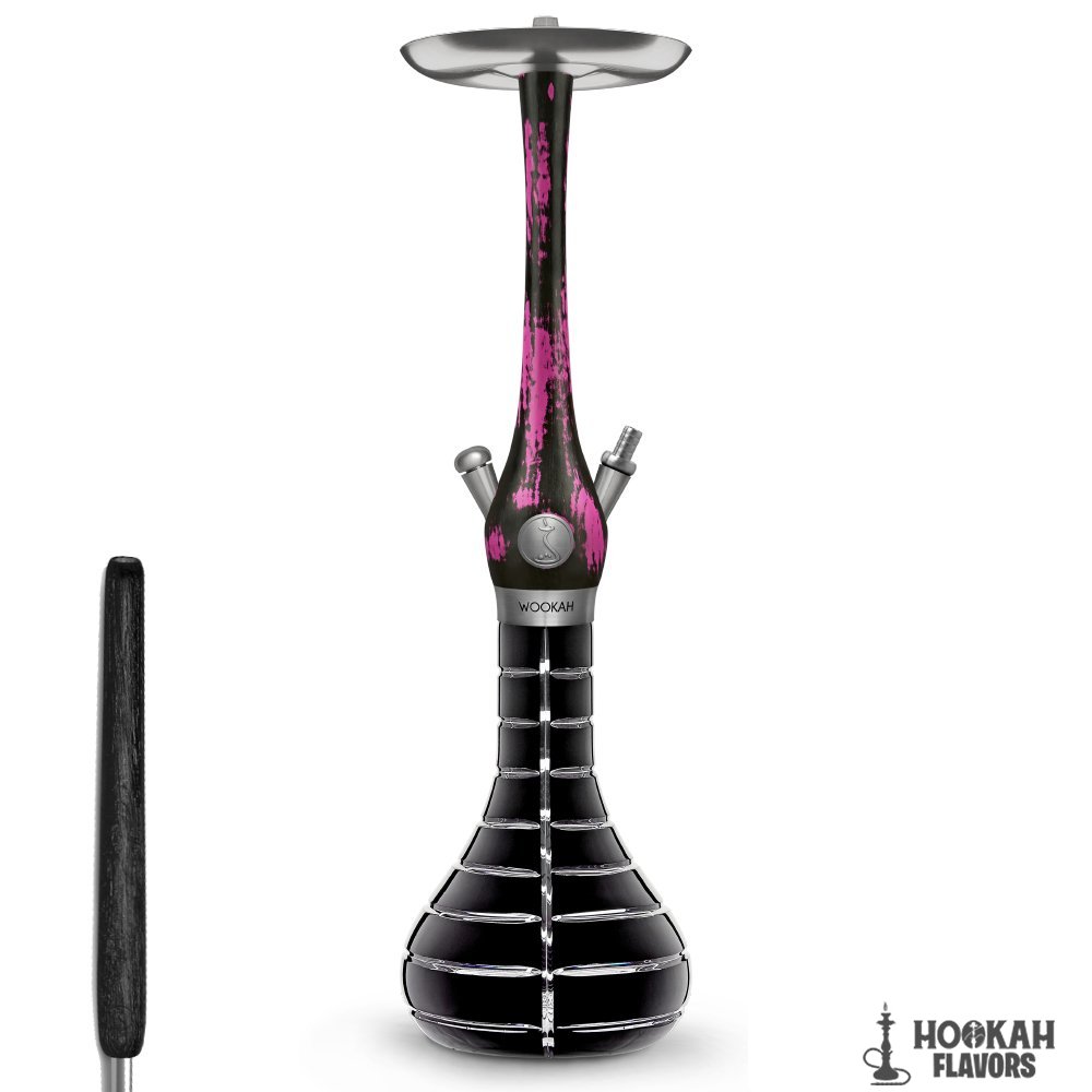 WOOKAH HOOKAH BLACK PINK STRIPED BLACK