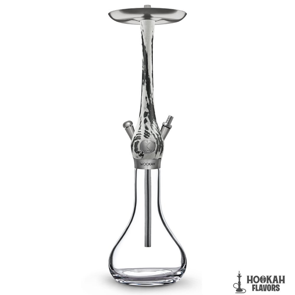 WOOKAH HOOKAH WHITE BLACK SMOOTH