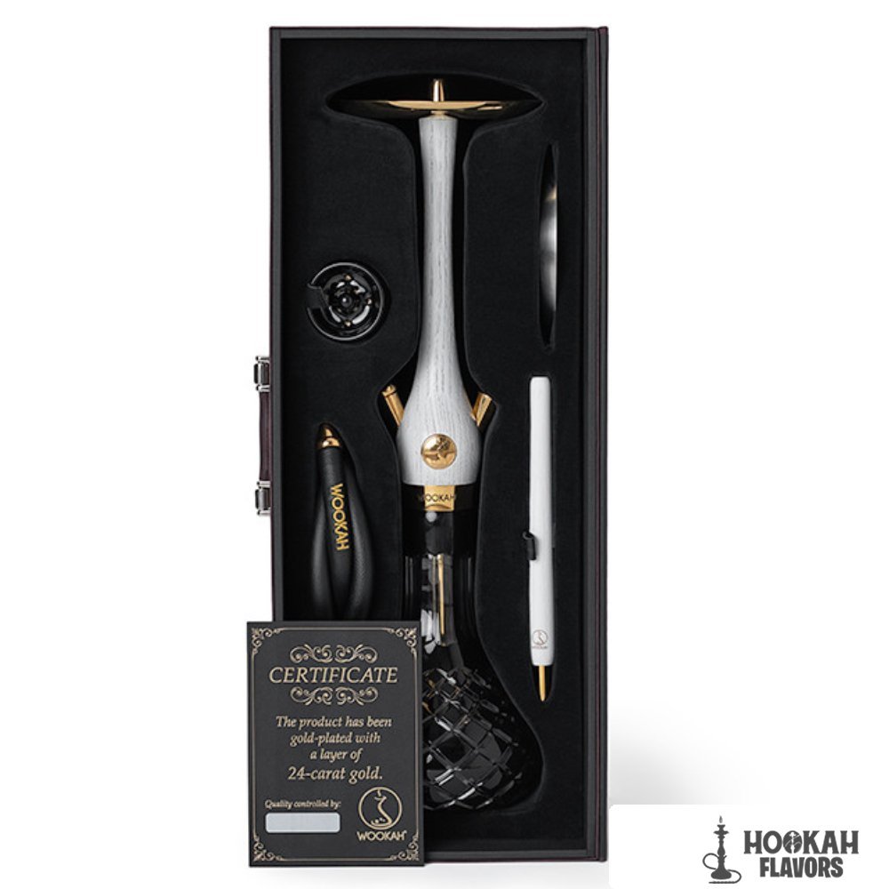 WOOKAH HOOKAH 24K GOLD PLATED WHITE NOX OLIVES - Image 2