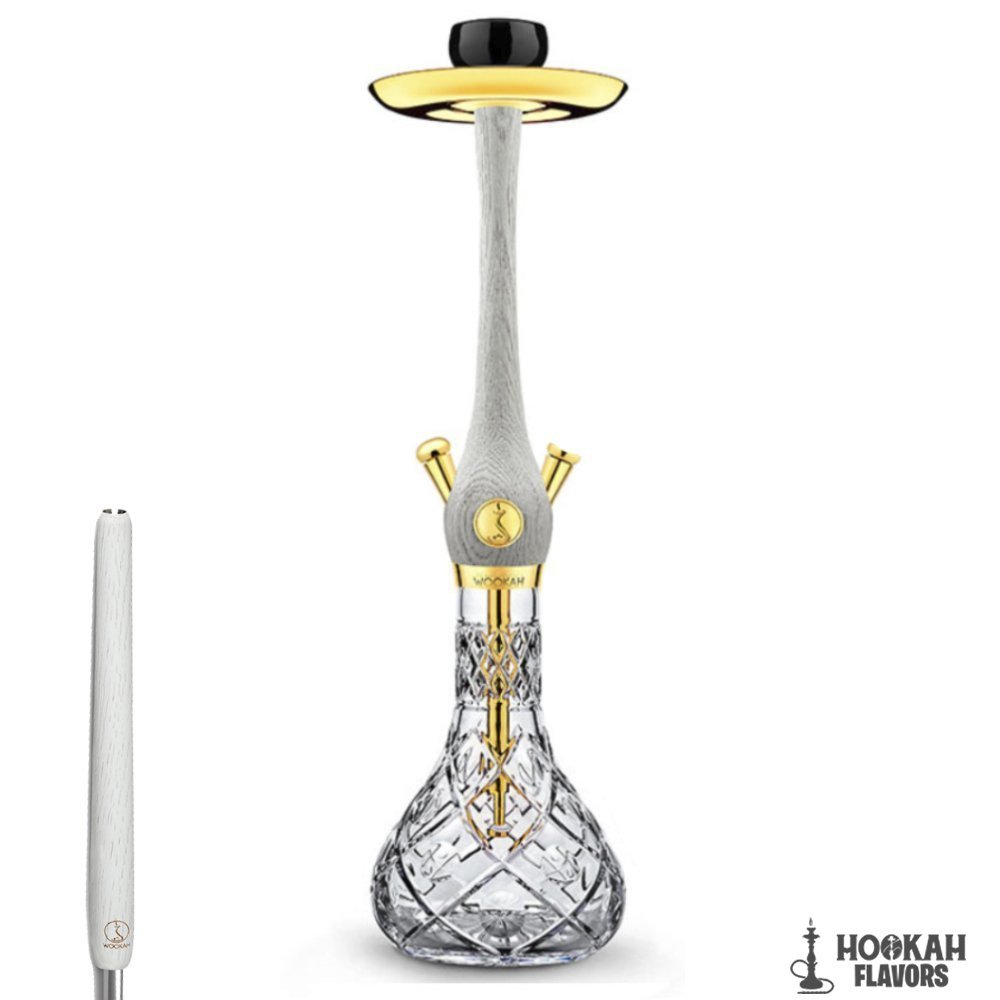 WOOKAH HOOKAH 24K GOLD PLATED WHITE NOX OLIVES