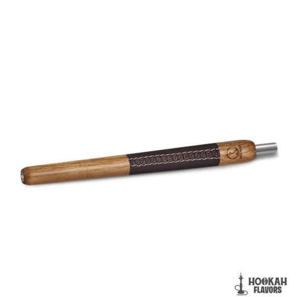WOOKAH WOODEN MOUTHPIECE BROWN LEATHER – OAK