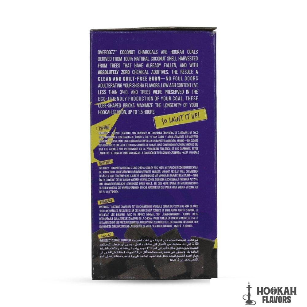 OVERDOZZ FLAT COCONUT CHARCOAL PURPLE BOX 108 PCS (1 X 10KG) - Image 3