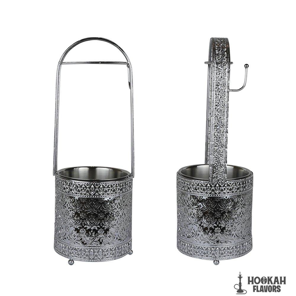 Z SHISHA CHARCOAL BIN KH2302 SILVER MEDIUM