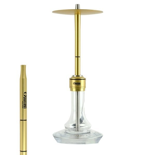 ODUMAN SHISHA NOVA HOOKAH CLEAR GLASS-GOLD BODY