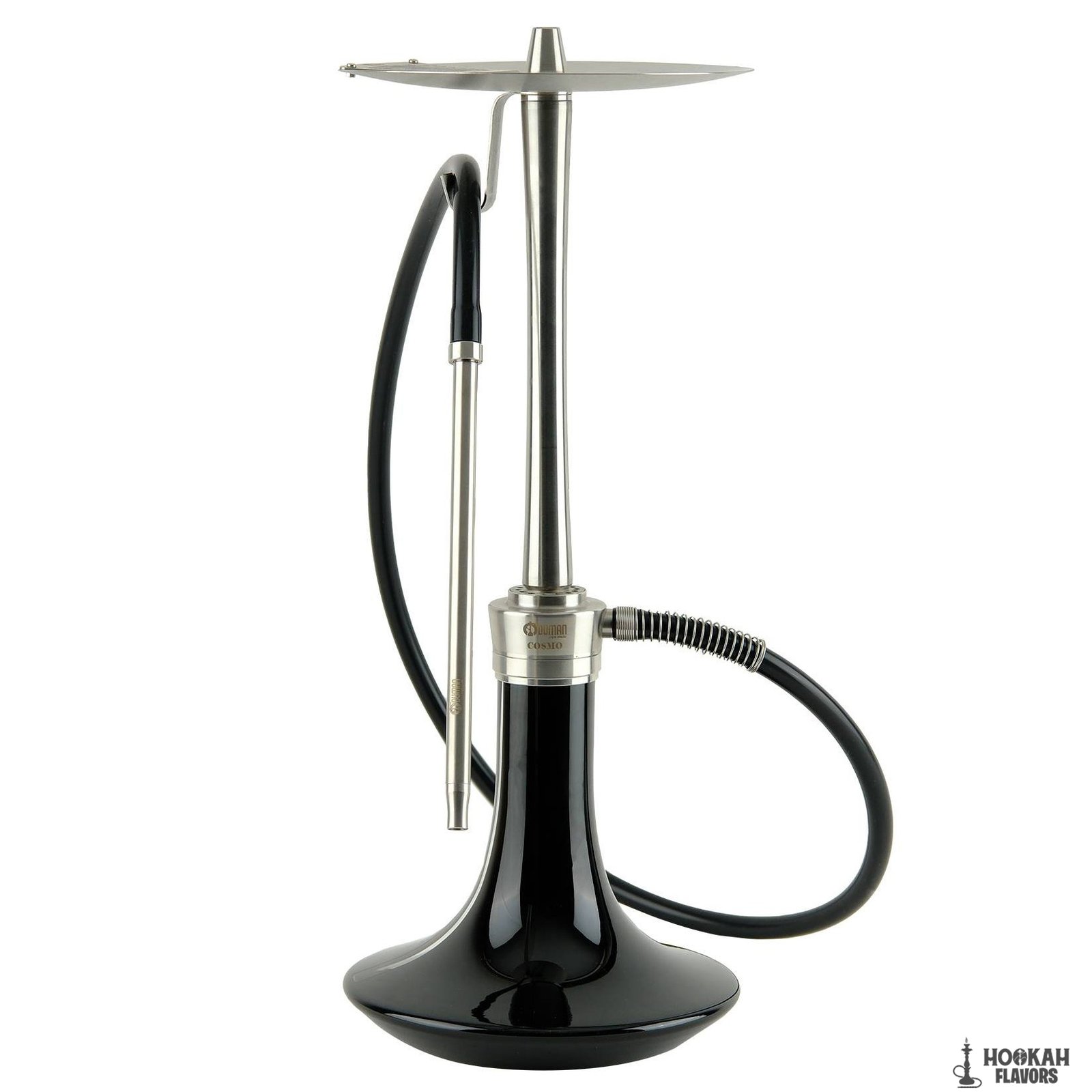 ODUMAN HOOKAH COSMO - SILVER BODY BLACK GLASS