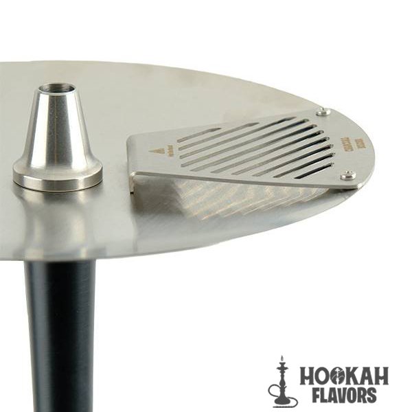 ODUMAN HOOKAH COSMO – SILVER BLACK BODY BLACK GLASS - Image 3