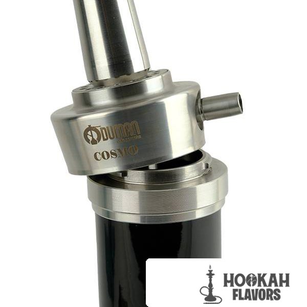 ODUMAN HOOKAH COSMO – SILVER BLACK BODY BLACK GLASS - Image 2