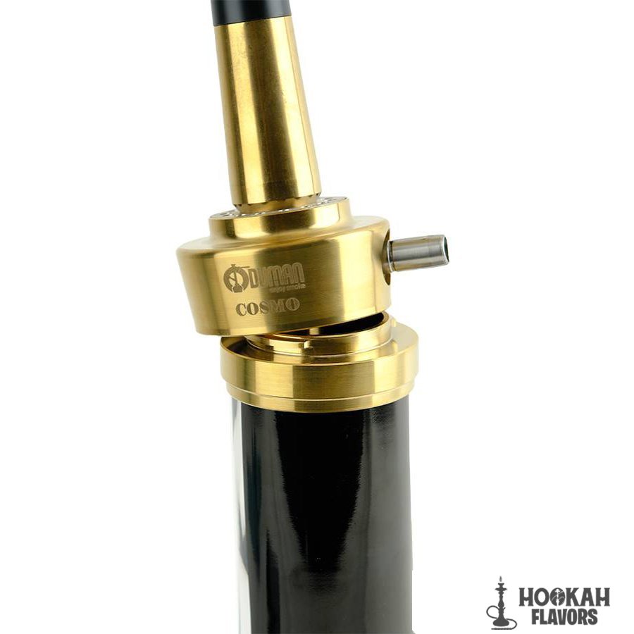 ODUMAN COSMO HOOKAH GOLD/BLACK BODY BLACK GLASS - Image 5