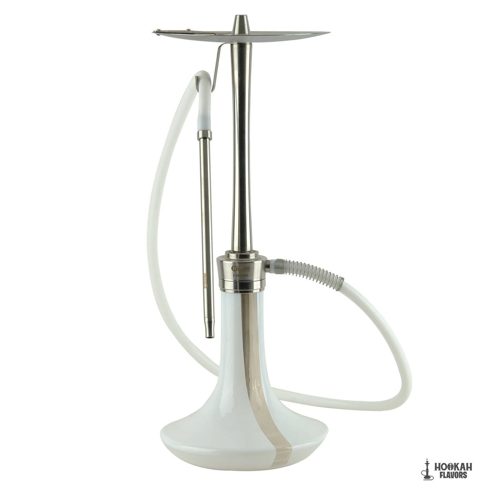 ODUMAN HOOKAH COSMO - SILVER BODY WHITE GLASS