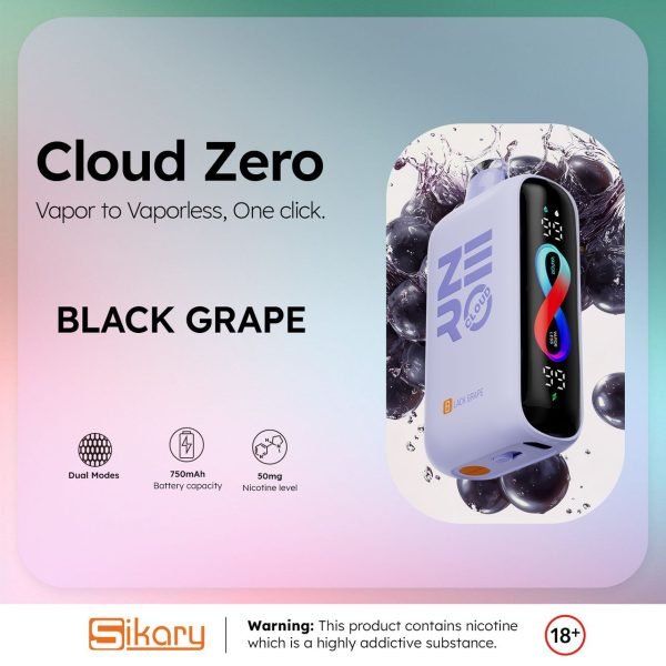SIKARY CLOUD ZERO VAPE  BLACK GRAPE
