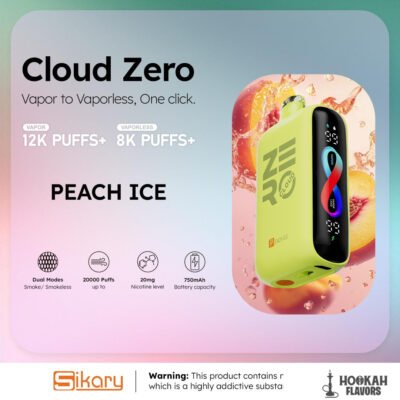 SIKARY CLOUD ZERO VAPE  PEACH ICE