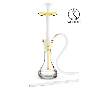 WOOKAH HOOKAH 24K GOLD PLATED ROYAL WHITE AURORA