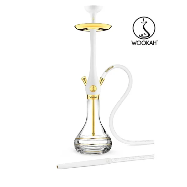 WOOKAH HOOKAH 24K GOLD PLATED ROYAL WHITE AURORA